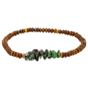 Tigers Eye & Ruby Zoisite Gemstone Bracelet