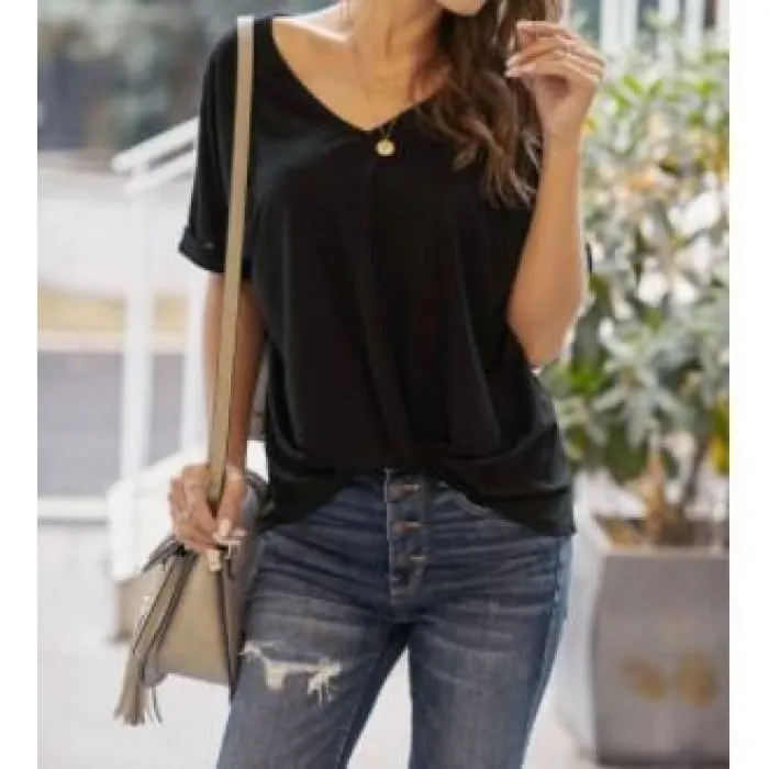 Twist Front Top - Black