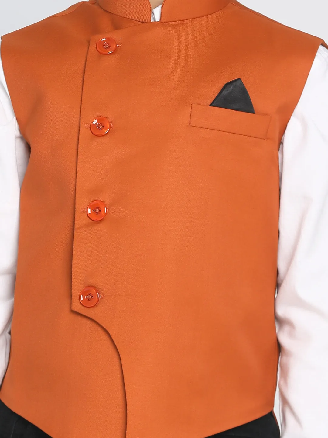 Vastramay Baap Beta Cotton Blend Orange Jacket