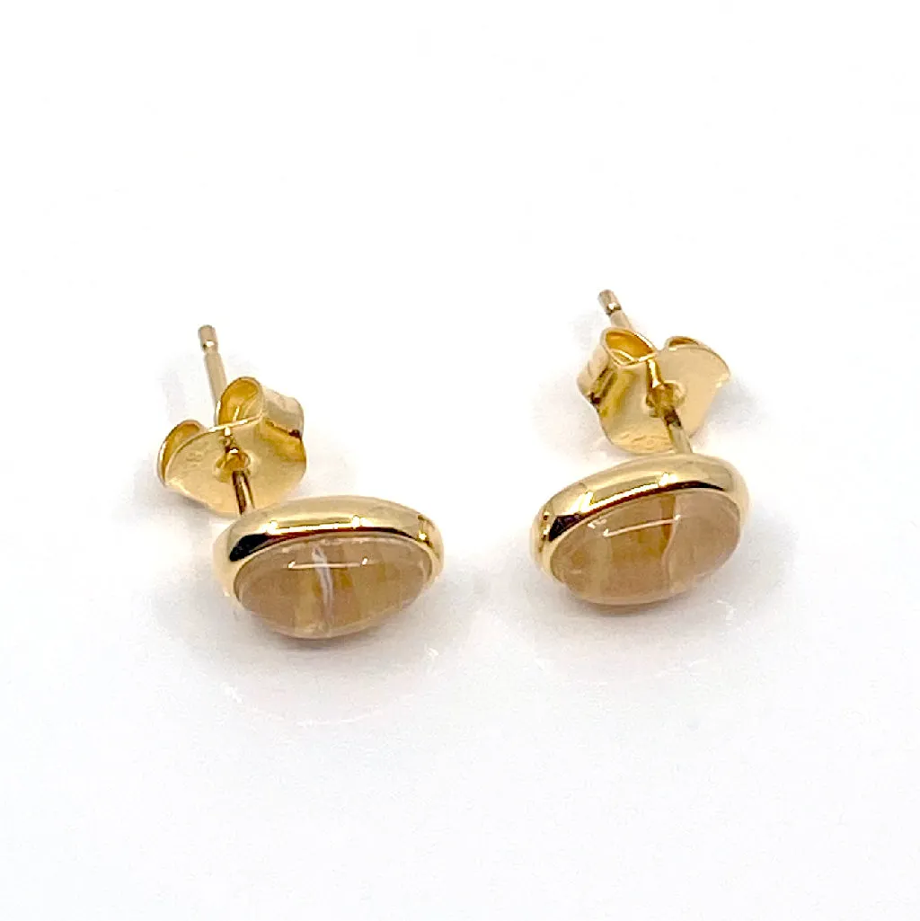 Vida Citrine Oval Stud Earrings