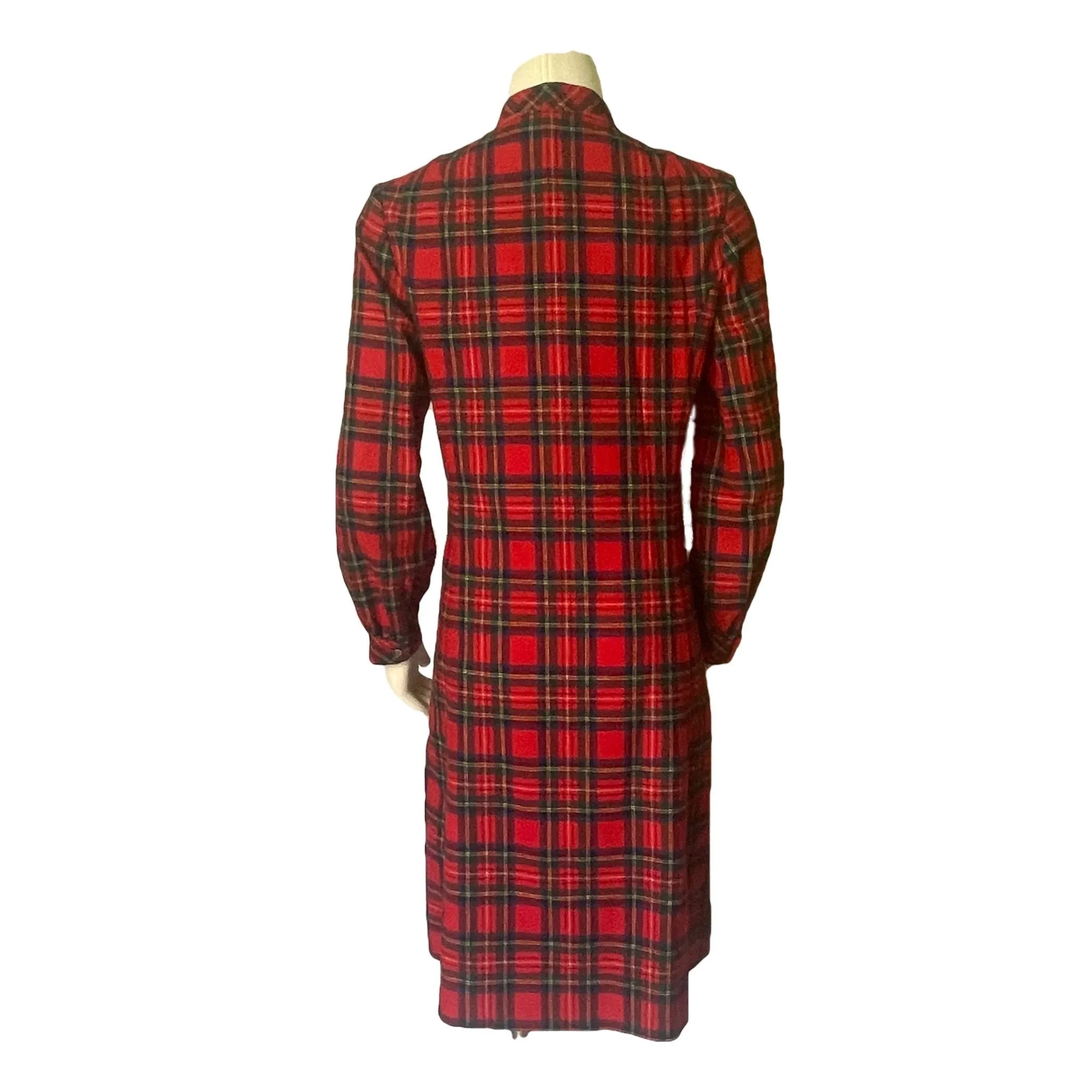 Vintage Red Plaid Wool Shirt Dress by Pendleton. Perfect Traditional Preppy Style for the Holidays.