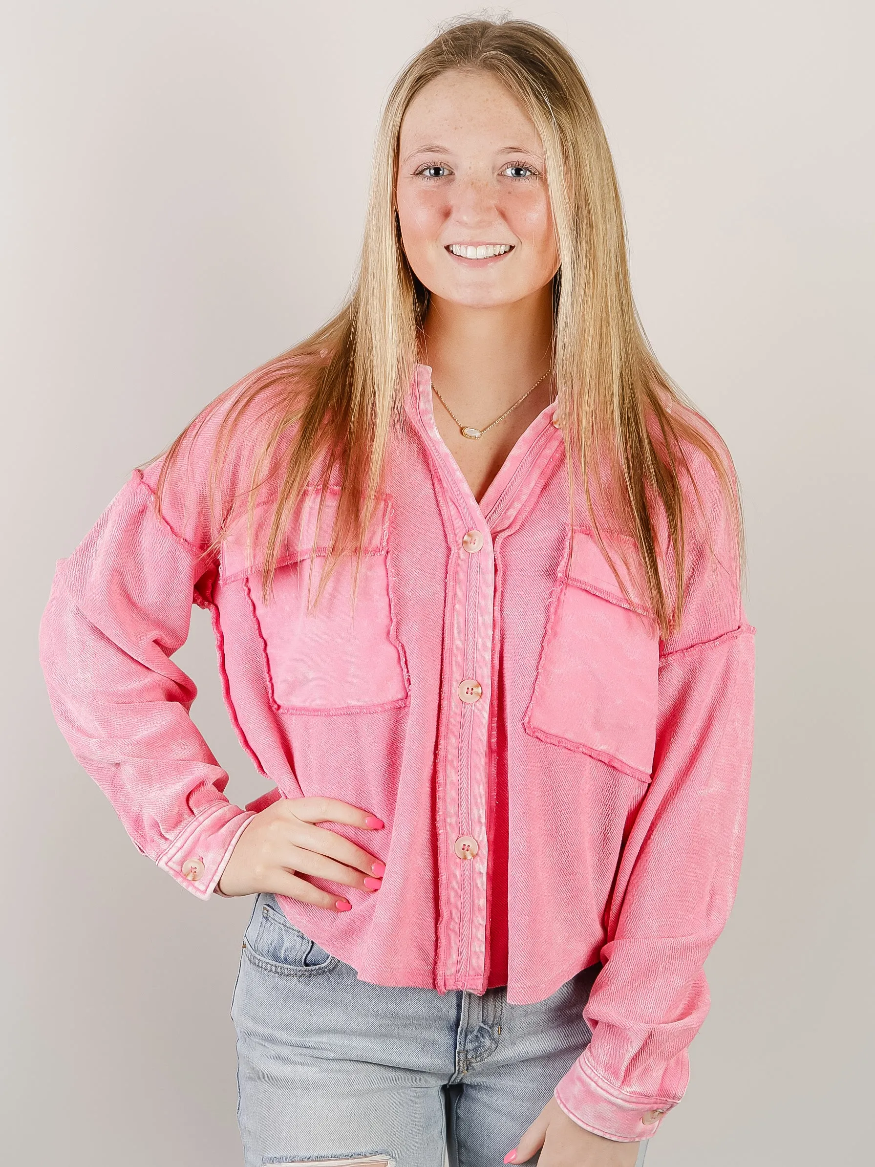 Vintage Washed Pink Shacket