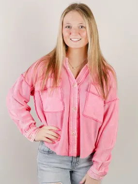 Vintage Washed Pink Shacket