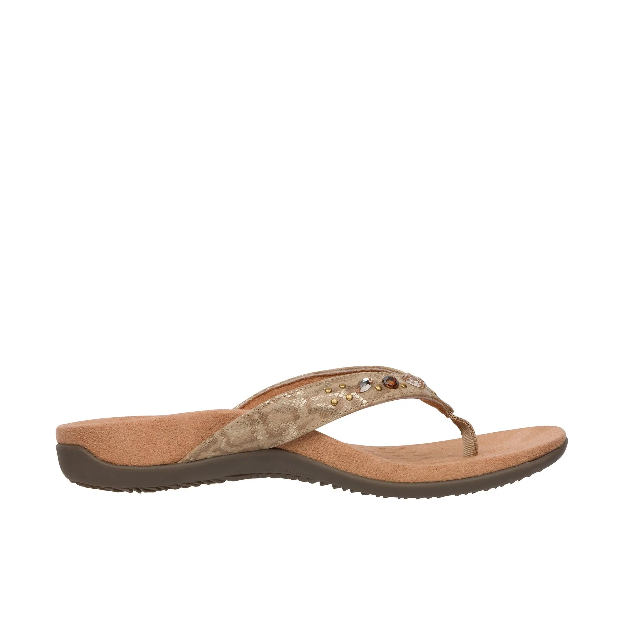 Vionic Womens Lucia Toe Post Sandal  Wheat