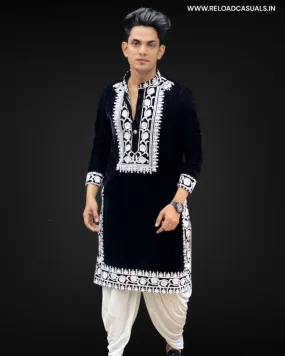 White Border Designer Kurta