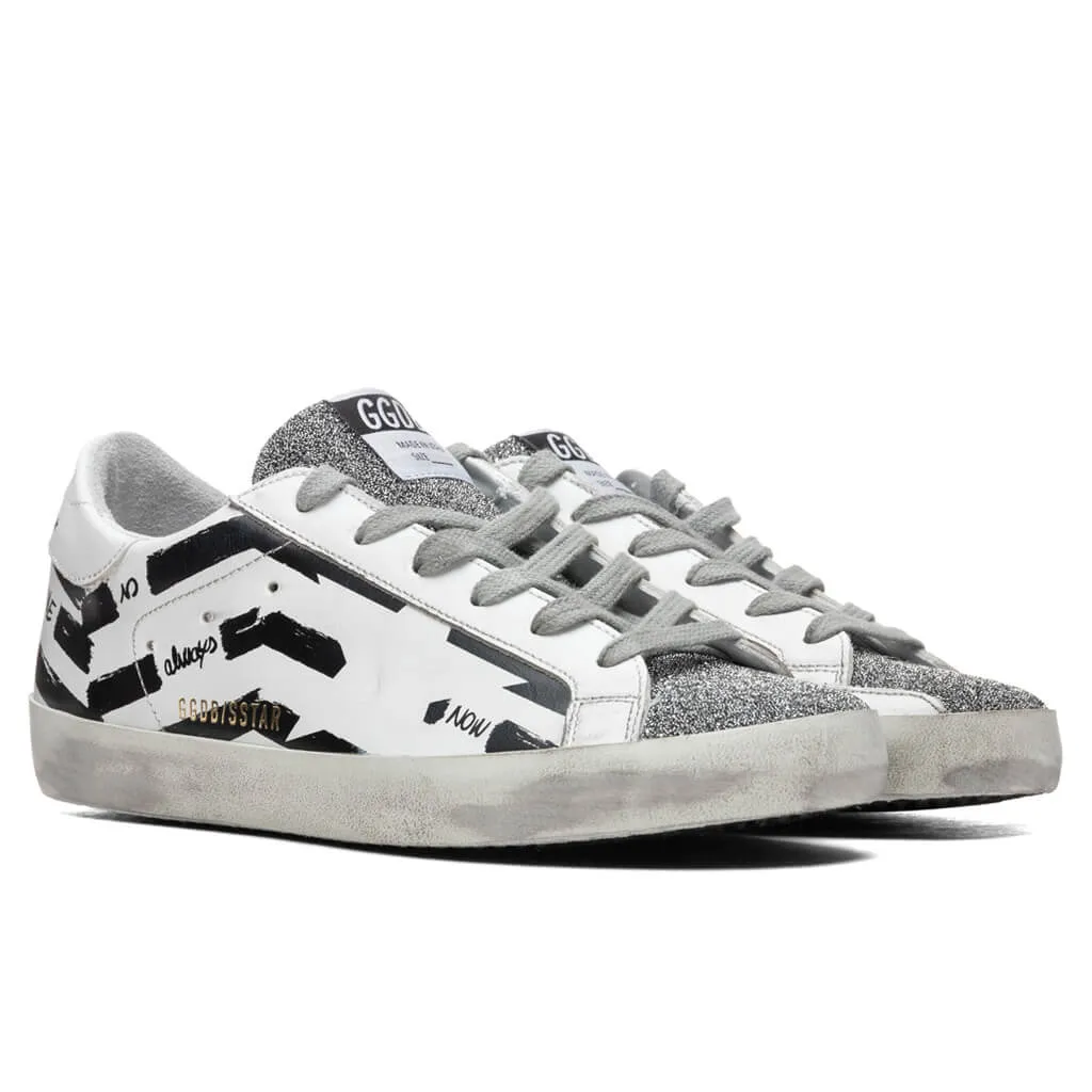 Women's Super-Star Sneakers - White Silver/Black Flag