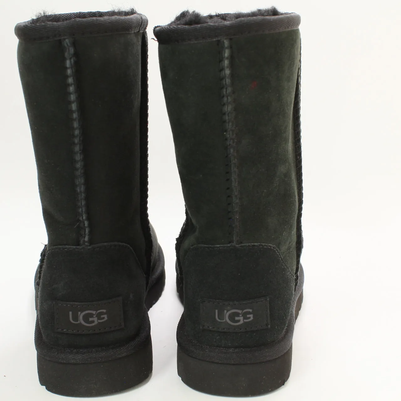 Womens UGG Classic Short Ii Boot Black Suede Uk Size 3