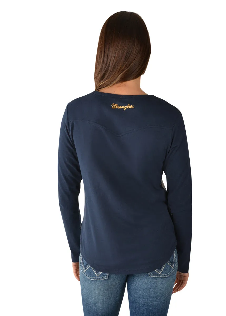 Womens Wrangler Navada Long Sleeve Raglan Tee