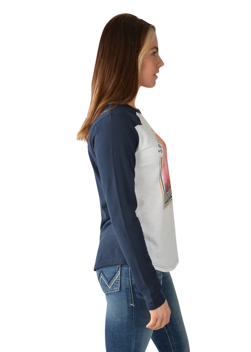 Womens Wrangler Navada Long Sleeve Raglan Tee