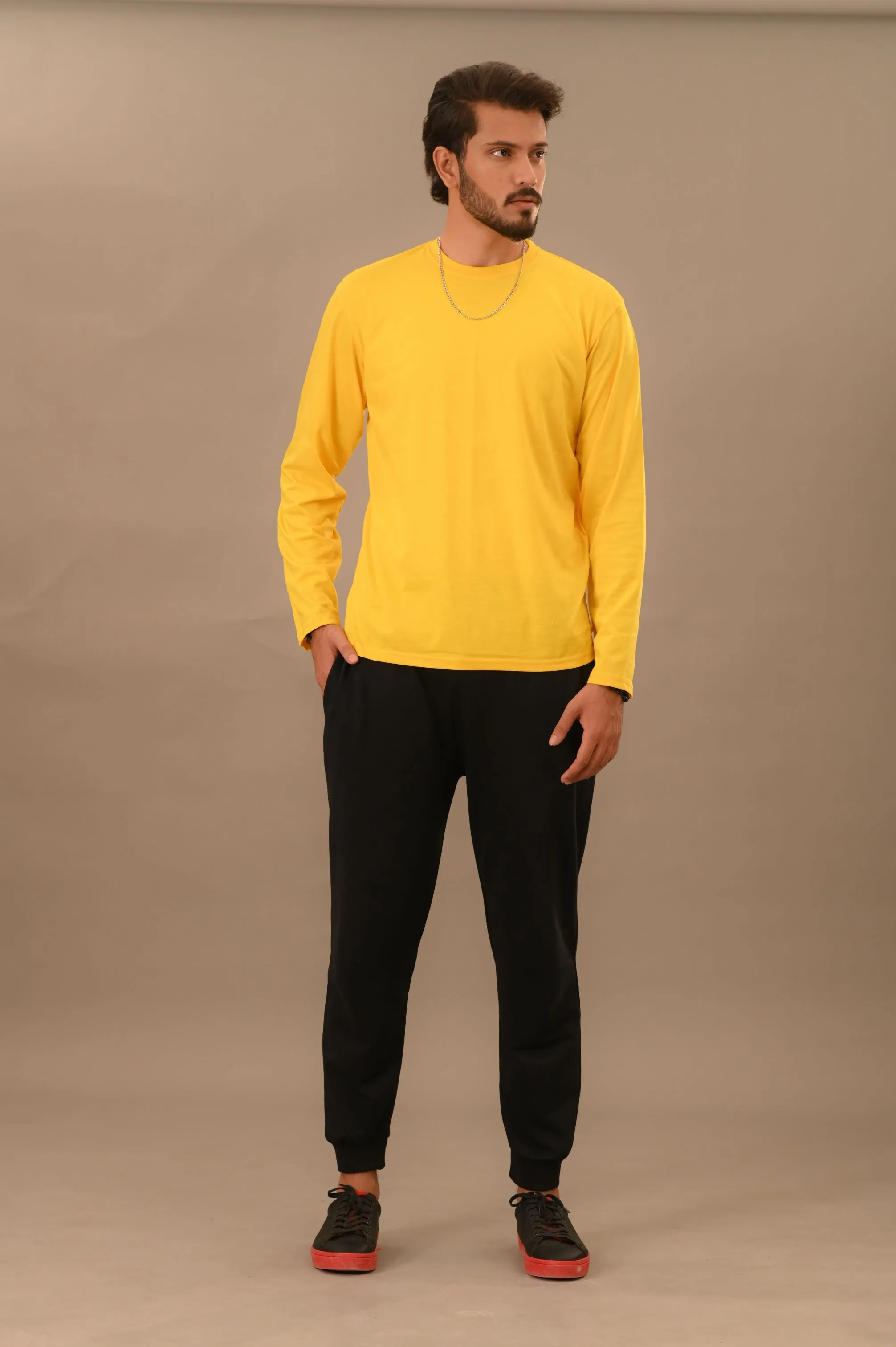 Yellow Full Sleeve T-Shirt - Men