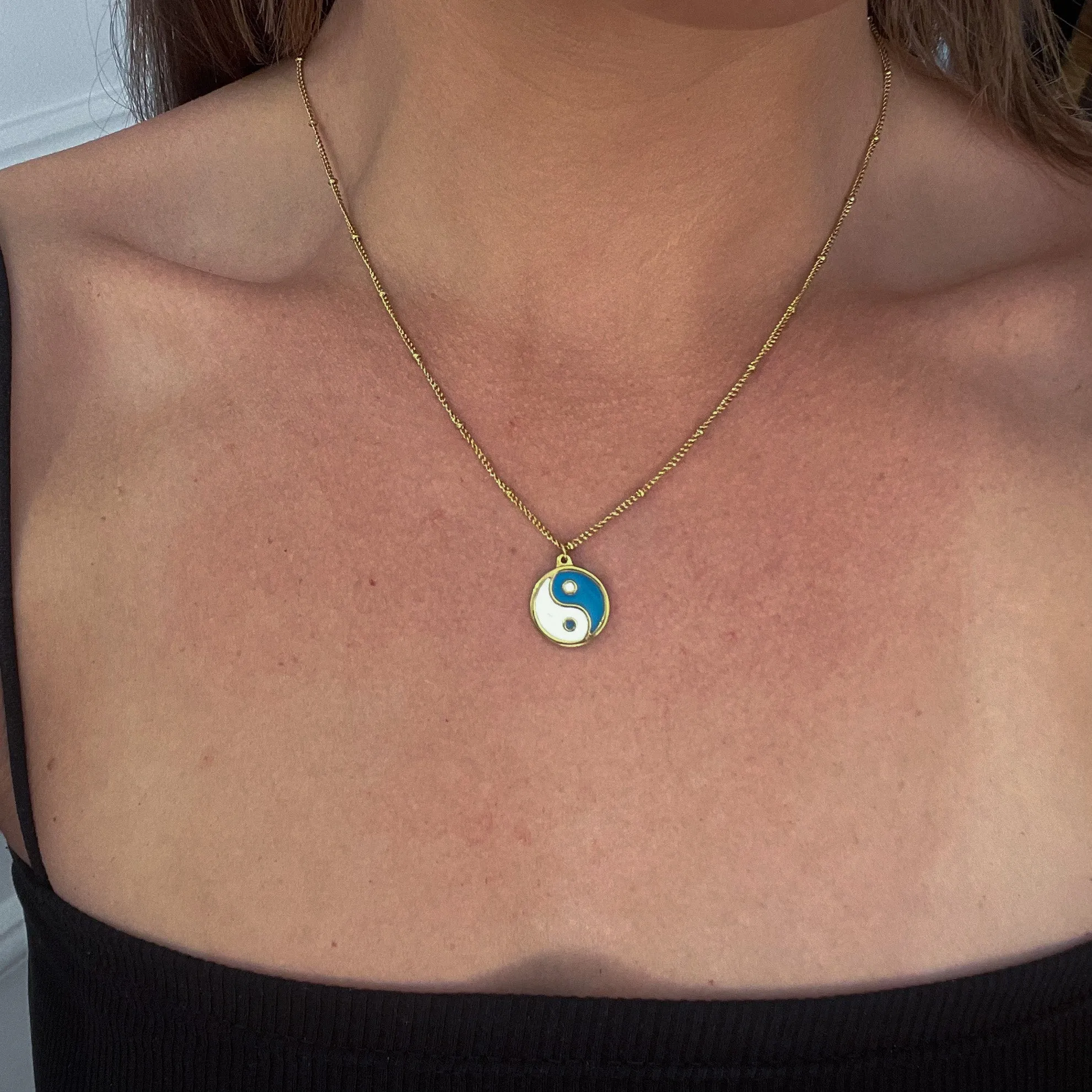 Ying Yang Blue Necklace